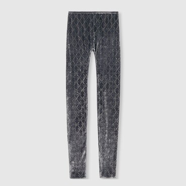 GUCCI GG Crystal Embroidered Leggings, Size L