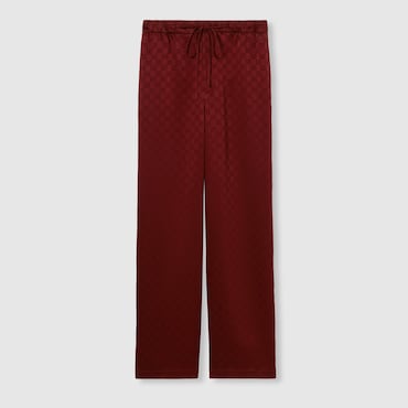 GUCCI GG Satin Pants, Size 42 IT