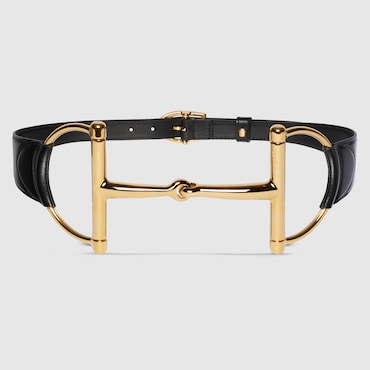 GUCCI Wide Belt With Oversized Horsebit, Size 80