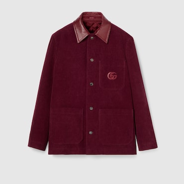 GUCCI Velvet Corduroy Jacket With Double G, Size 48