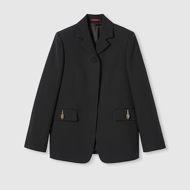 GUCCI Crêpe Wool Silk Jacket With Tiger, Size 36 IT
