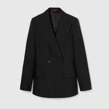 GUCCI Pinstripe Wool Jacquard Jacket, Size 44 IT