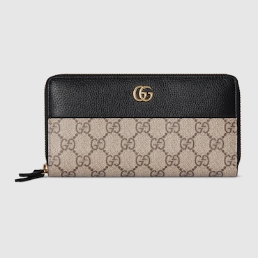 GUCCI GG Marmont Bi-color Zip Around Wallet