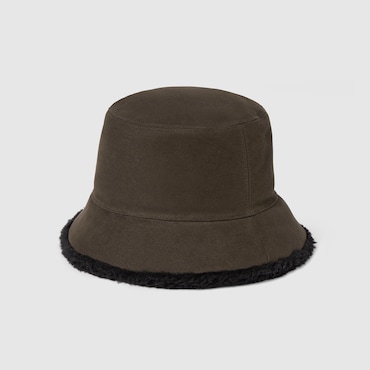 GUCCI Cotton Shearling Bucket Hat, Size XL