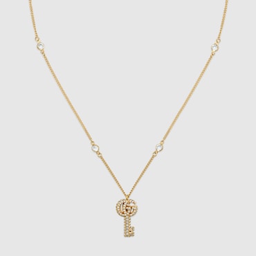 GUCCI Collana Con Chiave Doppia G Con Cristalli