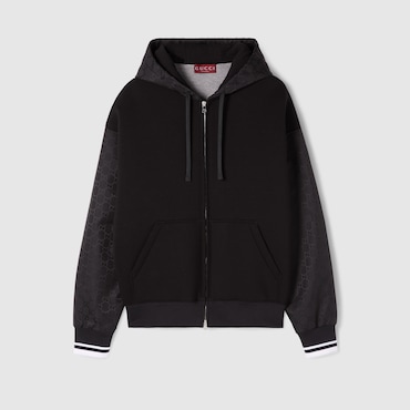 GUCCI Jersey Wool Zip Jacket, Size XL