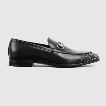 GUCCI Men's Studded Loafer With Horsebit, Size 45 IT