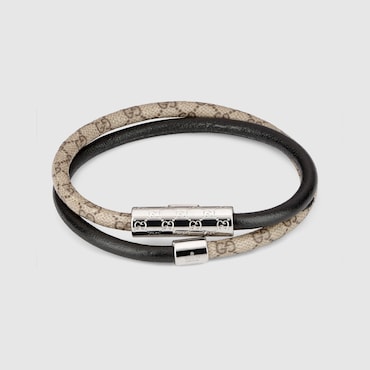 GUCCI Double Bracelet With GG Detail, Size S