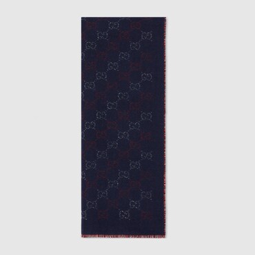 GUCCI GG Wool Jacquard Scarf