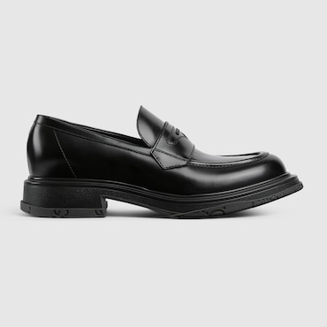 GUCCI Men's Loafer With Tonal Logo, Size 44 IT