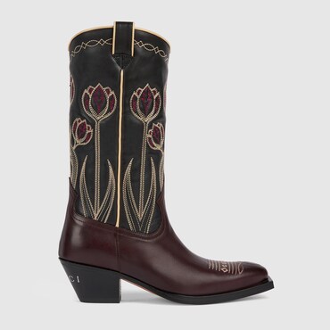 GUCCI Women's Boot With Embroidery, Size 38.5 IT