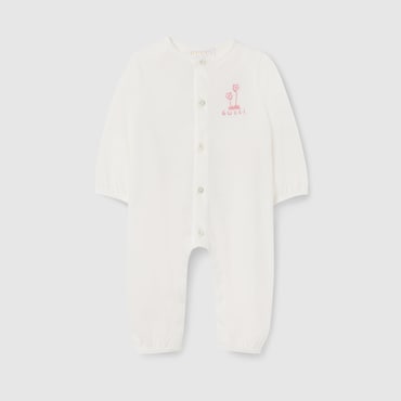GUCCI Baby - Cotton One-piece With Print, Size 9-12 MONTHS