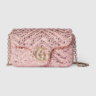 GUCCI GG Marmont Crystals Mini Shoulder Bag