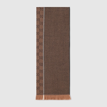 GUCCI GG Wool Jacquard Scarf