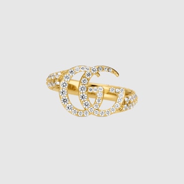 GUCCI GG Marmont Crystal Ring, Size M