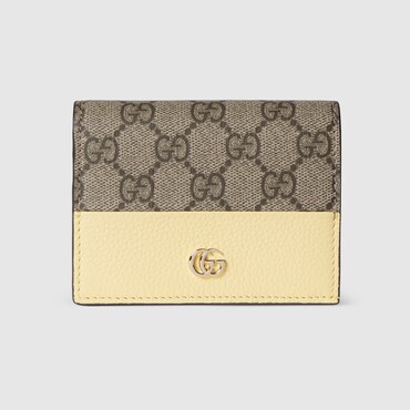 GUCCI Kleine, Zweifarbige GG Marmont Brieftasche
