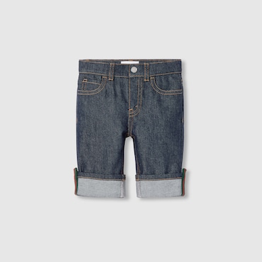 GUCCI Baby - Denim Pants With Web, Size 9-12 MONTHS