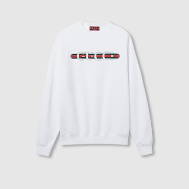 GUCCI Cotton Jersey Sweatshirt With Print, Size XL