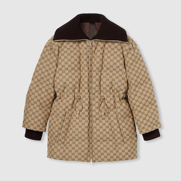 GUCCI GG Canvas Puffer Jacket, Size 38 IT