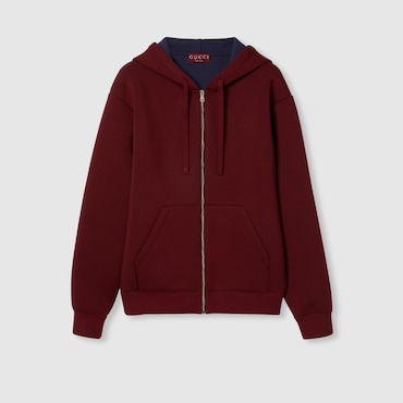 GUCCI Double Cotton Viscose Jersey Zip Jacket, Size L