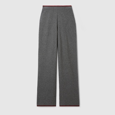 GUCCI Soft Rib Felted Wool Pants, Size XXL
