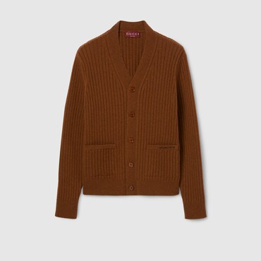 GUCCI Cardigan In Maglia Di Lana E Cashmere A Coste, Taglia S