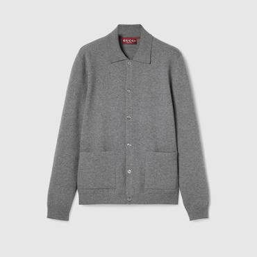 GUCCI Wool Cashmere Knit Cardigan, Size M