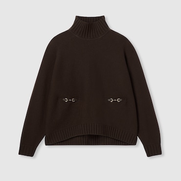 GUCCI Wool Cashmere Sweater With Horsebit, Size XXS