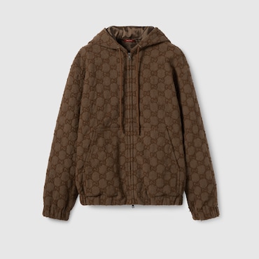 GUCCI GG Bouclé Zip Jacket, Size 52