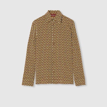 GUCCI Crêpe De Chine Silk Shirt, Size 58