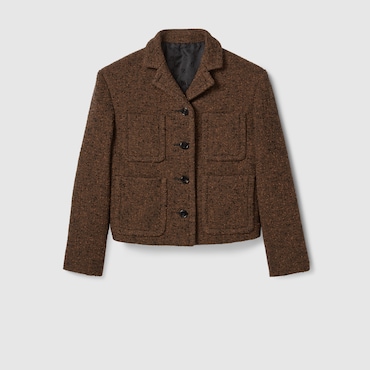 GUCCI Seeded Wool Jacket, Size 44 IT