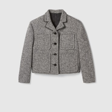 GUCCI Double Cotton-wool Mouliné Jacket, Size 46 IT