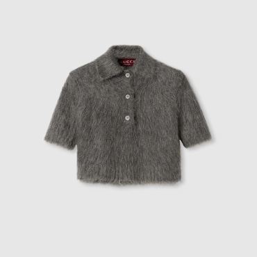 GUCCI Brushed Extra Fine Mohair Top, Size S
