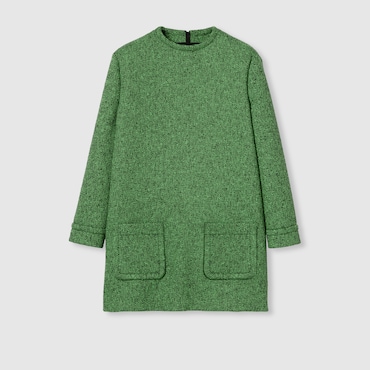 GUCCI Cotton Wool Mouliné Dress, Size 36 IT