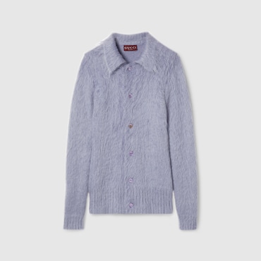 GUCCI Brushed Wool Mohair Cardigan, Size XL