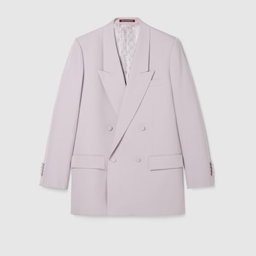 GUCCI Double-breast Wool Gabardine Jacket, Size 46 IT
