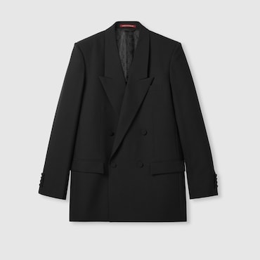 GUCCI Double-breast Technical Panama Jacket, Size 50 IT
