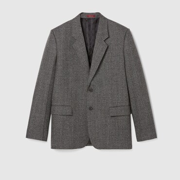 GUCCI Wool Mouliné Jacket, Size 54 IT
