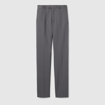 GUCCI Heavy Wool Satin Trousers, Size 50