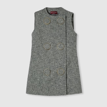 GUCCI Seeded Wool Dress, Size 40 IT