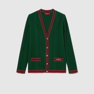 GUCCI Cardigan With Striped Trim, Size S