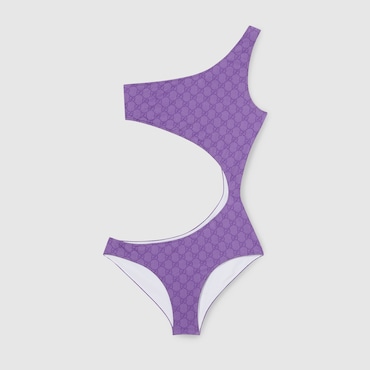 GUCCI Printed GG Stretch Jersey Swimsuit, Size XS