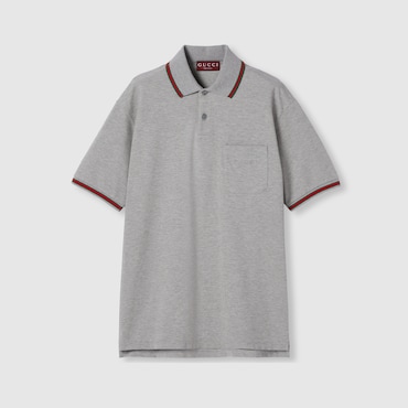 GUCCI Cotton Piquet Polo Shirt With Embroidery, Size S