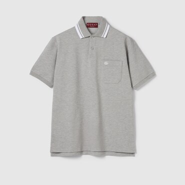 GUCCI Cotton Piquet Polo Shirt With Embroidery, Size L
