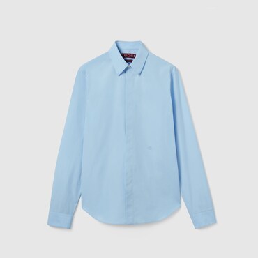 GUCCI Cotton Poplin Shirt With Embroidery, Size 17+