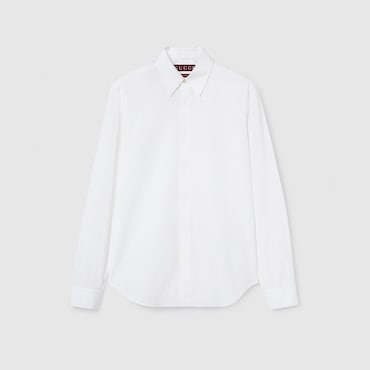 GUCCI Cotton Poplin Shirt With Embroidery, Size 15+