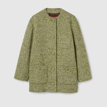 GUCCI Wool Cotton Bouclé Coat, Size 40 IT
