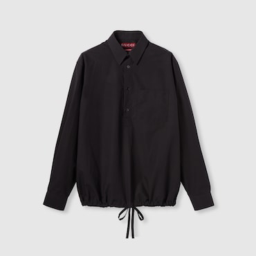 GUCCI Cotton Poplin Shirt With Logo, Size 50