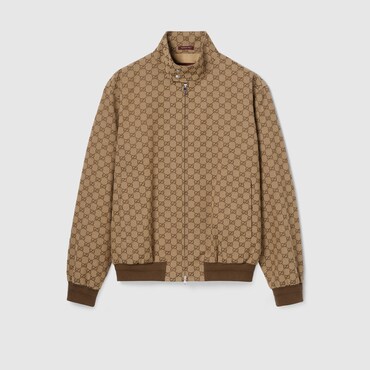 GUCCI GG Canvas Bomber Jacket, Size 50