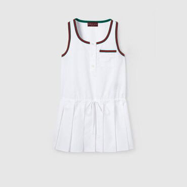 GUCCI Abito In Popeline Di Cotone Con Motivo Web, Taglia 42 IT